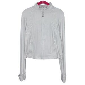 Lululemon 12 Bone Radiate Transparent Foil Shine Ribbed Nulu Crop‎ Define Jacket